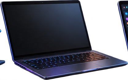 Otvorený notebook s tmavou obrazovkou